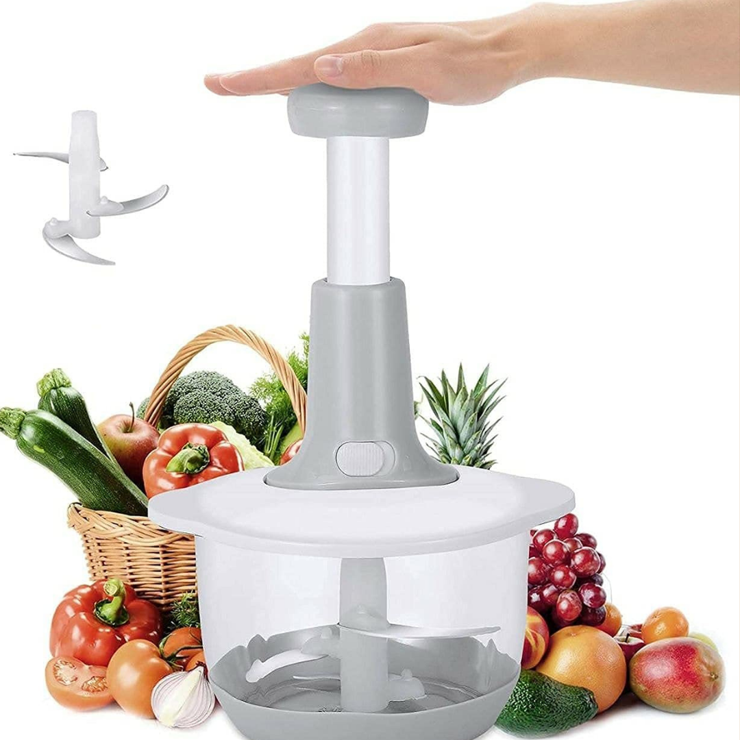 "✨ Manual Hand Push Chopper – Multifunctional Vegetable & Meat Grinder 🥕🍖 | 1.5L Capacity, Easy to Use