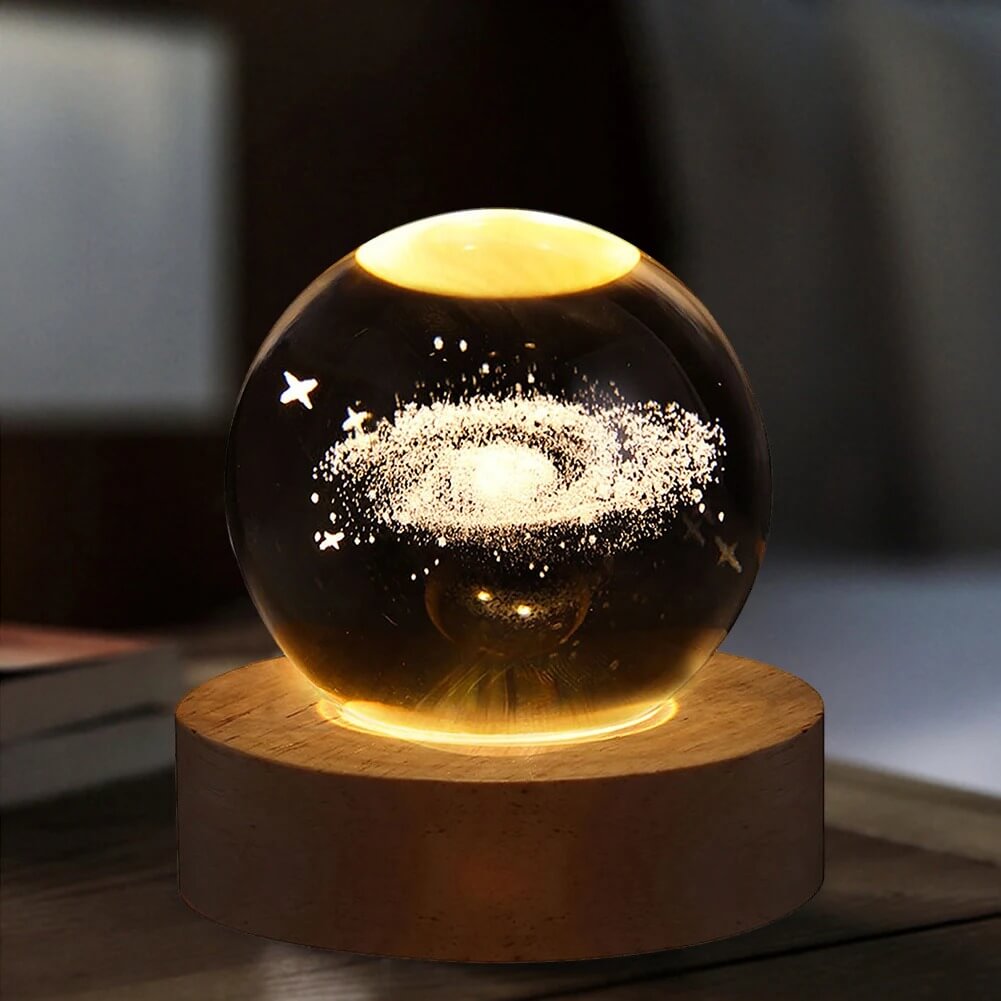 ✨ 3D Crystal Galaxy Night Lamp – Moon, Earth & Solar System Designs! 🌍🌙 | Perfect for Home Decor & Gifts 🎁"