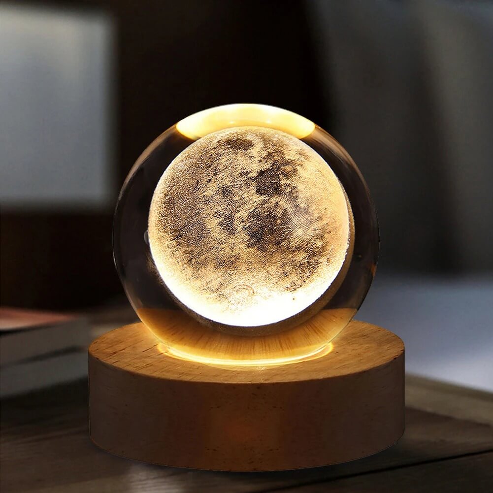 ✨ 3D Crystal Galaxy Night Lamp – Moon, Earth & Solar System Designs! 🌍🌙 | Perfect for Home Decor & Gifts 🎁"
